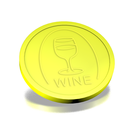 Fichas de plástico con relieve copa de vino Ø29 mm - 250 unidades