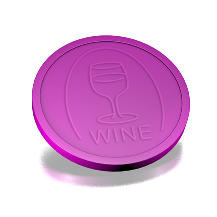 Fichas de plástico con relieve copa de vino Ø29 mm - 250 unidades