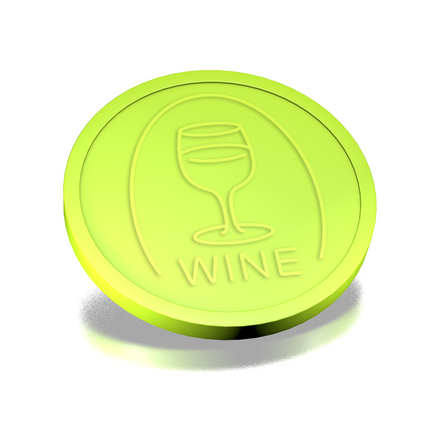 Fichas de plástico con relieve copa de vino Ø29 mm - 250 unidades