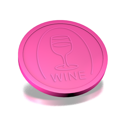 Fichas de plástico con relieve copa de vino Ø29 mm - 250 unidades