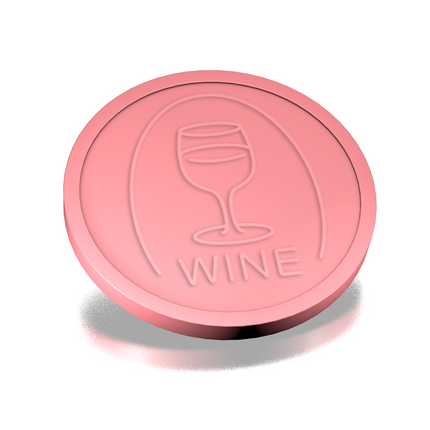 Fichas de plástico con relieve copa de vino Ø29 mm - 250 unidades