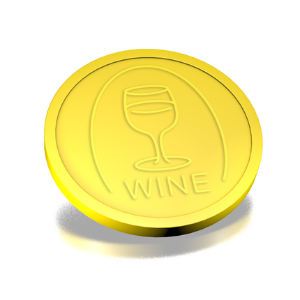 Fichas de plástico con relieve copa de vino Ø29 mm - 250 unidades