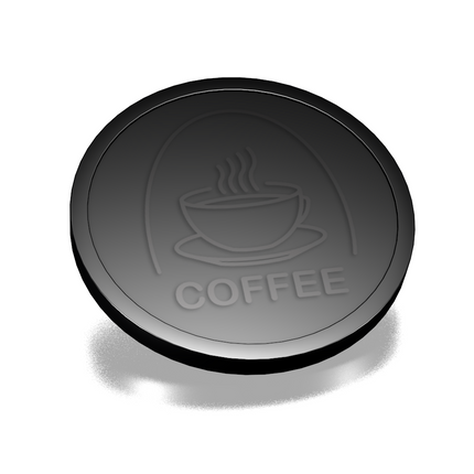 Fichas de plástico con relieve de taza de café Ø29 mm - 250 unidades