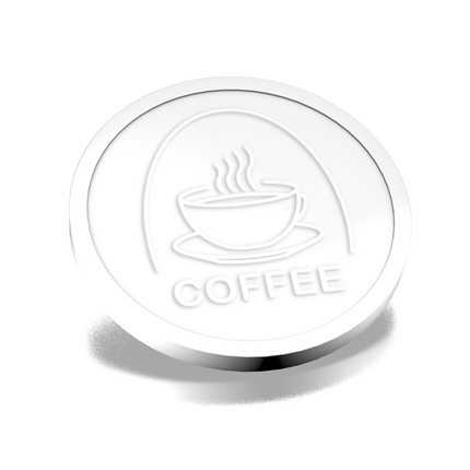 Fichas de plástico con relieve de taza de café Ø29 mm - 250 unidades