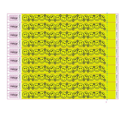 Pulseras de Tyrex con carita feliz - 100 unidades