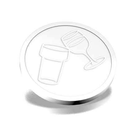 Fichas de plástico en relieve con icono de vaso y copa  Ø29mm - 250 unidades