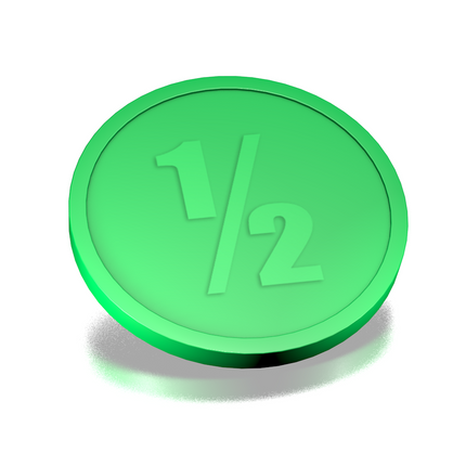 Fichas de plástico con 1/2 en relieve Ø29 mm - 250 unidades