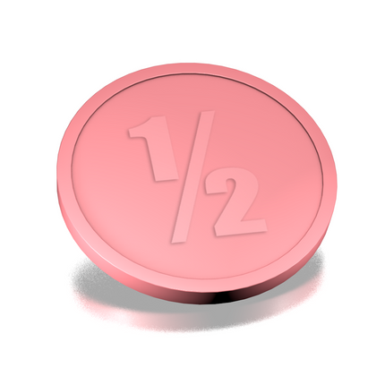 Fichas de plástico con 1/2 en relieve Ø29 mm - 250 unidades