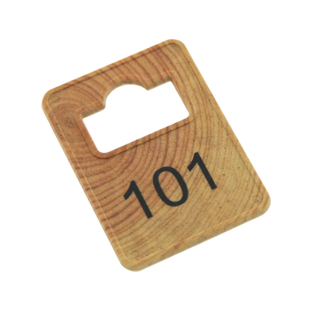 Fichas para guardarropa de fibra de madera Tiffany WOOD  - 100 unidades