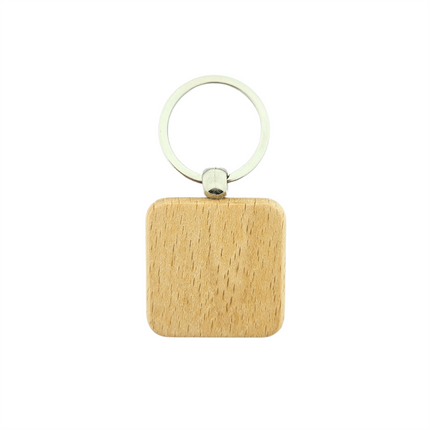 Llavero de madera cuadrado 40x40 mm - Por unidad