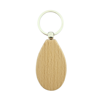 Llavero de madera gota 58x36 mm - Por unidad