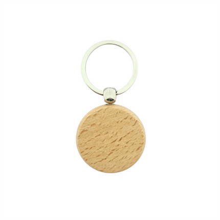 Llavero de madera circular 40x40 mm - Por unidad