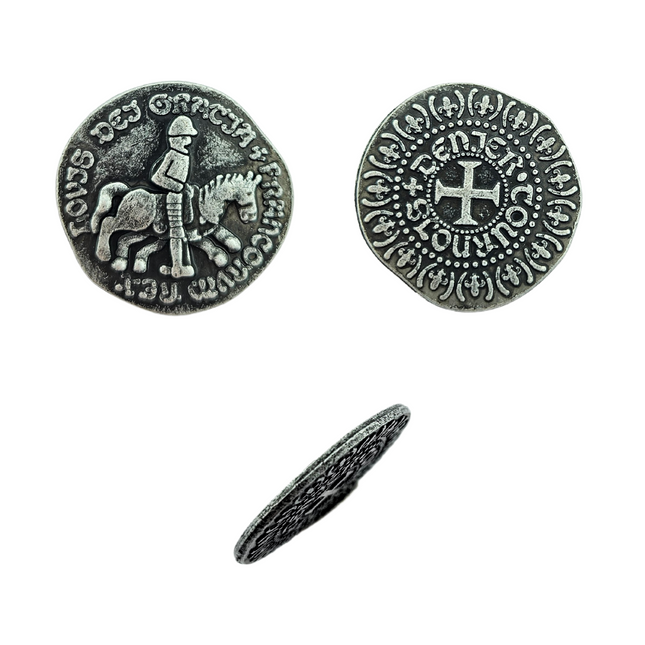 Réplica de moneda medieval, color plata - 100 unidades