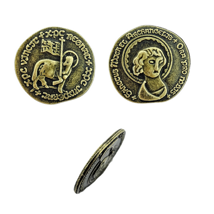 Réplica de moneda medieval, color dorado - 100 unidades