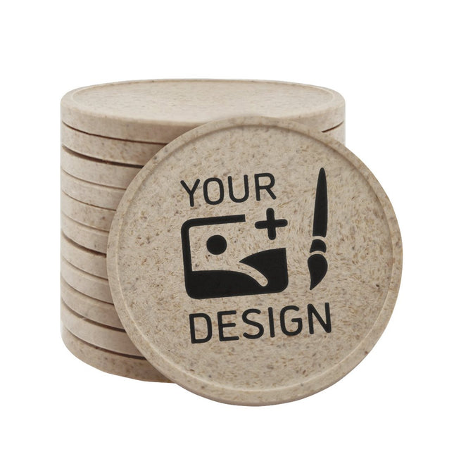 Fichas en fibra de madera personalizadas Ø35 mm - 100 unidades