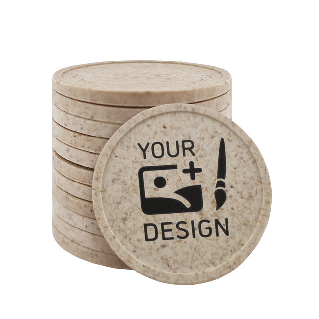 Fichas en fibra de madera personalizadas Ø29 mm - 100 unidades