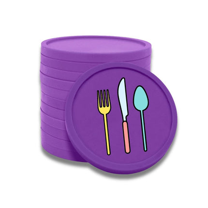 Fichas de plastico cubiertos en color Ø29 mm - 100 unidades