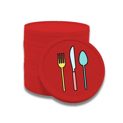 Fichas de plastico cubiertos en color Ø29 mm - 100 unidades