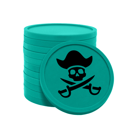 Fichas de plastico pirata Ø29 mm - 100 unidades