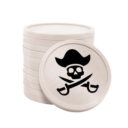 Fichas de plastico pirata Ø29 mm - 100 unidades