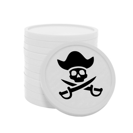 Fichas de plastico pirata Ø29 mm - 100 unidades