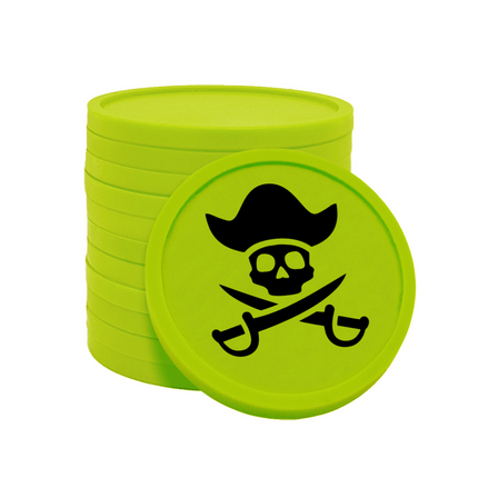 Fichas de plastico pirata Ø29 mm - 100 unidades