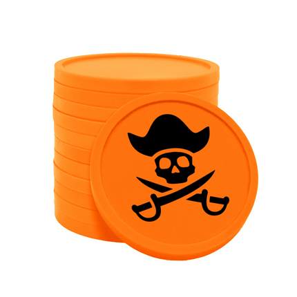 Fichas de plastico pirata Ø29 mm - 100 unidades