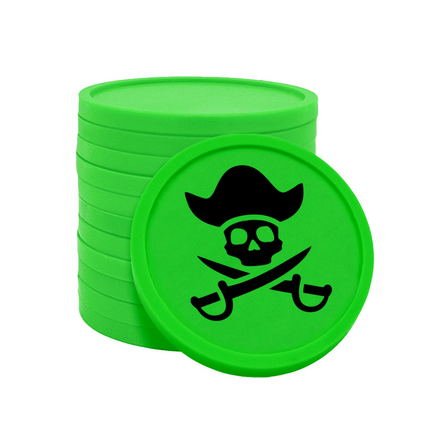 Fichas de plastico pirata Ø29 mm - 100 unidades