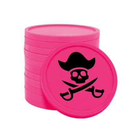 Fichas de plastico pirata Ø29 mm - 100 unidades