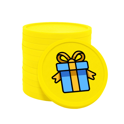 Fichas de plastico regalo Ø29 mm - 100 unidades