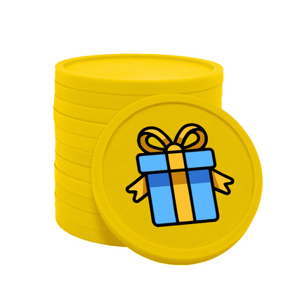 Fichas de plastico regalo Ø29 mm - 100 unidades