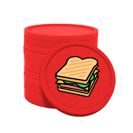 Fichas de plastico sandwich Ø29mm - 100 unidades