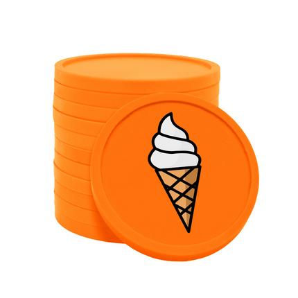 Fichas de plastico helado soft Ø29mm - 100 unidades