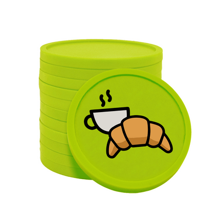Fichas de plastico croissant y café .Ø29 mm - 100 unidades
