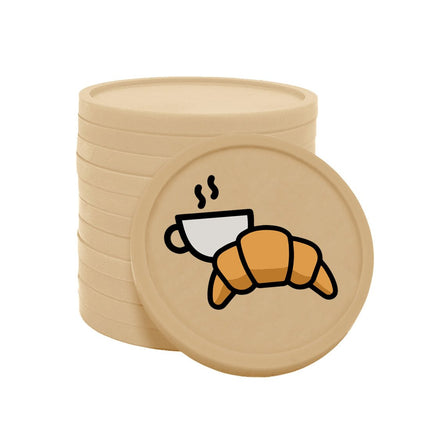 Fichas de plastico croissant y café .Ø29 mm - 100 unidades