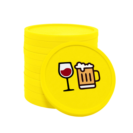 Fichas de plastico de cerveza y vino Ø29 mm - 100 unidades