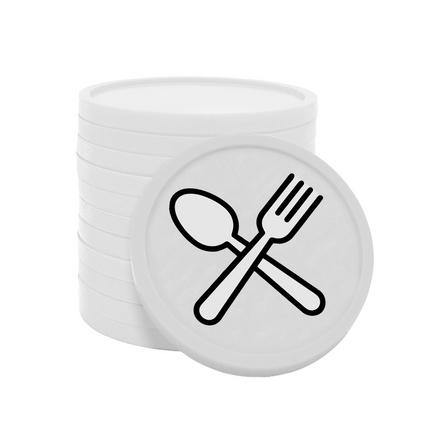 Fichas de plastico cuchara y tenedor Ø29 mm - 100 unidades