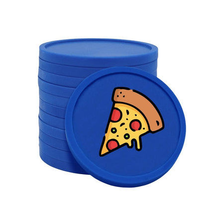 Fichas de plastico icono de pizza Ø29mm - 100 unidades