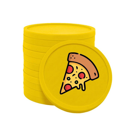 Fichas de plastico icono de pizza Ø29mm - 100 unidades