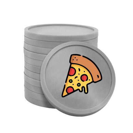 Fichas de plastico icono de pizza Ø29mm - 100 unidades