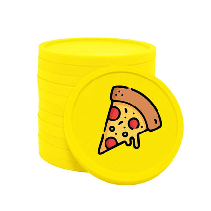 Fichas de plastico icono de pizza Ø29mm - 100 unidades