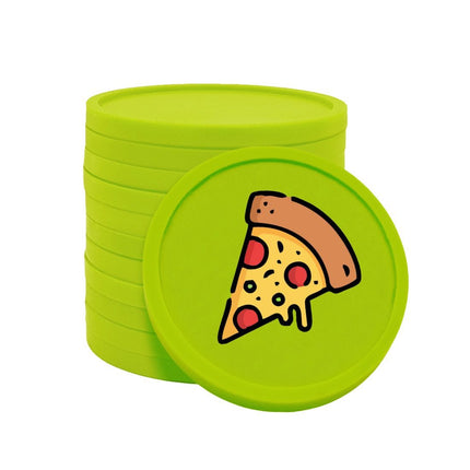 Fichas de plastico icono de pizza Ø29mm - 100 unidades
