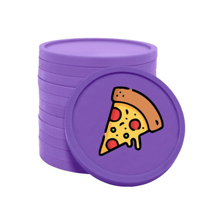 Fichas de plastico icono de pizza Ø29mm - 100 unidades