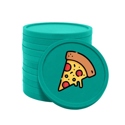 Fichas de plastico icono de pizza Ø29mm - 100 unidades