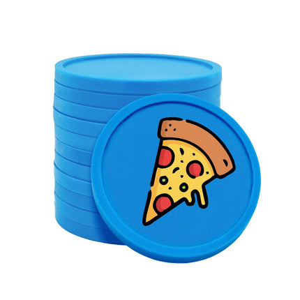 Fichas de plastico icono de pizza Ø29mm - 100 unidades