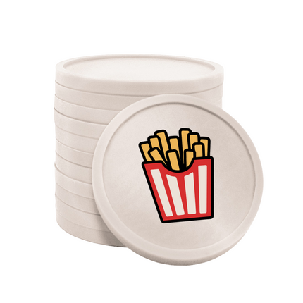 Fichas de plastico patatas fritas Ø29 mm - 100 unidades