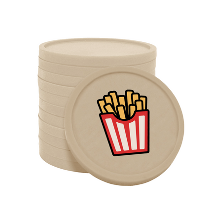 Fichas de plastico patatas fritas Ø29 mm - 100 unidades