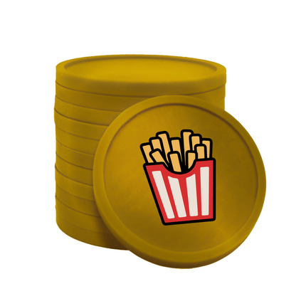 Fichas de plastico patatas fritas Ø29 mm - 100 unidades