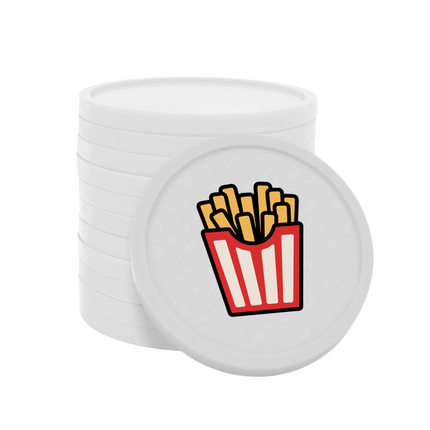Fichas de plastico patatas fritas Ø29 mm - 100 unidades