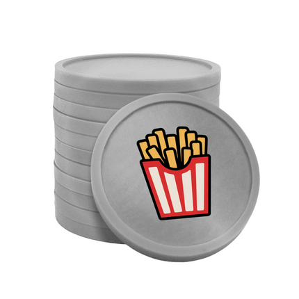 Fichas de plastico patatas fritas Ø29 mm - 100 unidades